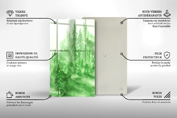 Protection plaque induction Forêt peinte