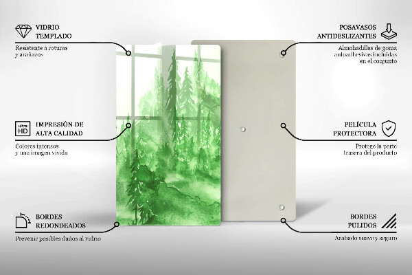 Protection plaque induction Forêt peinte