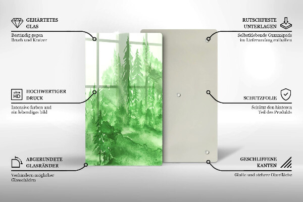 Protection plaque induction Forêt peinte