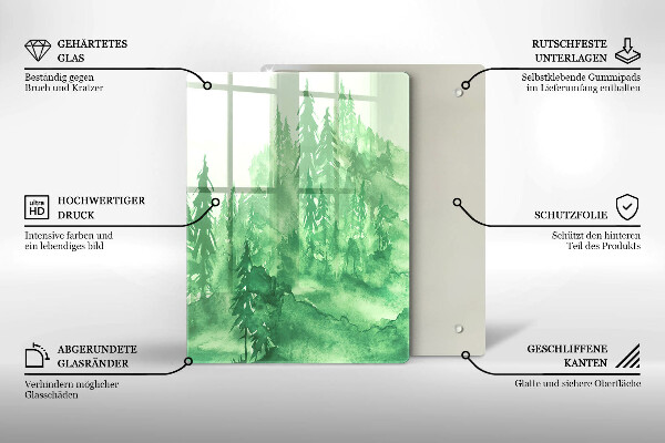 Protection plaque induction Forêt peinte