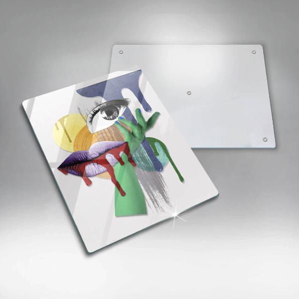 Protection plaque induction Collage abstrait artistique