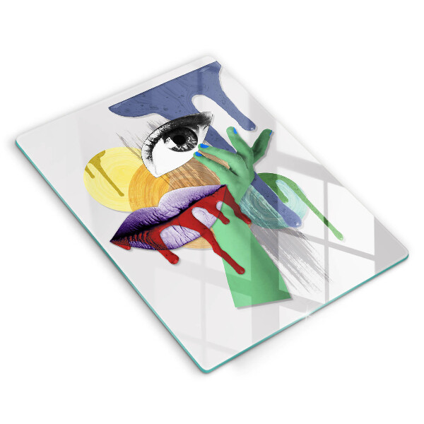 Protection plaque induction Collage abstrait artistique