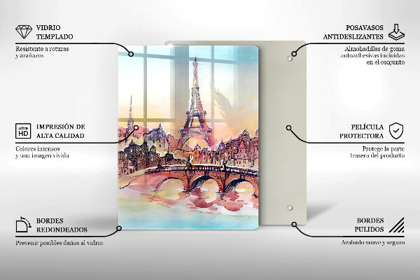 Protection plaque induction Paysage de Paris Tour Eiffel