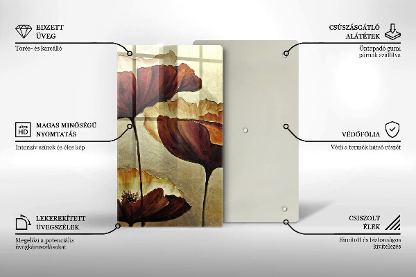 Protection plaque induction Fleurs de bohème peintes