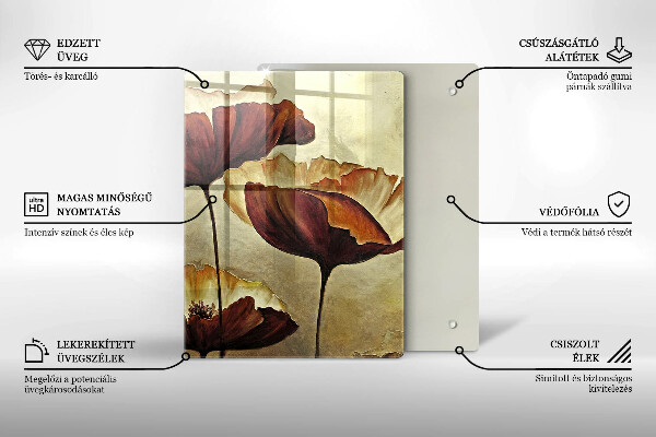 Protection plaque induction Fleurs de bohème peintes