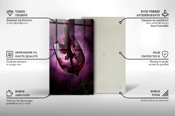 Protection plaque induction Un verre de vin