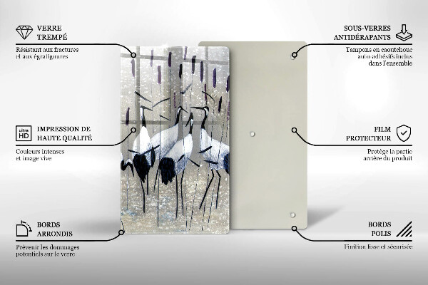 Protection plaque induction Grues japonaises