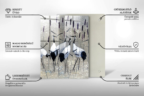 Protection plaque induction Grues japonaises