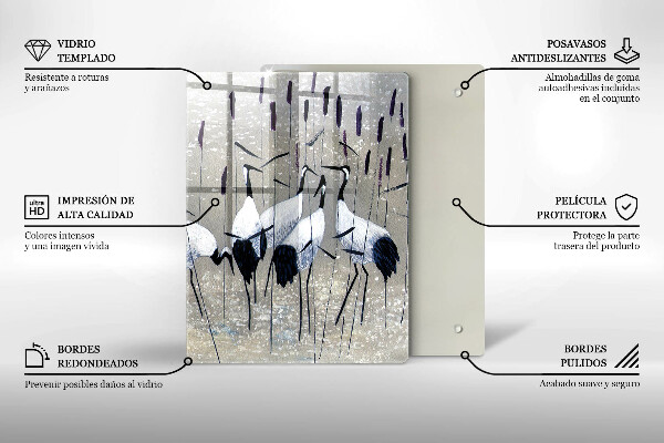 Protection plaque induction Grues japonaises