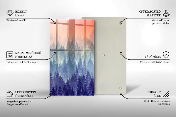 Protection plaque induction Forêt au coucher du soleil