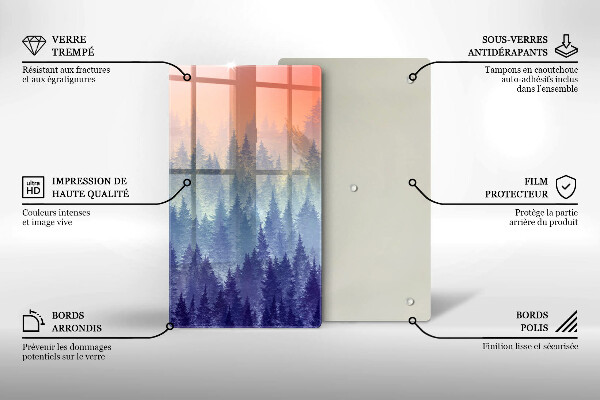Protection plaque induction Forêt au coucher du soleil