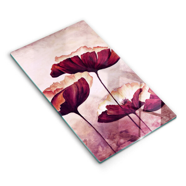 Protection plaque induction Peinture de fleurs