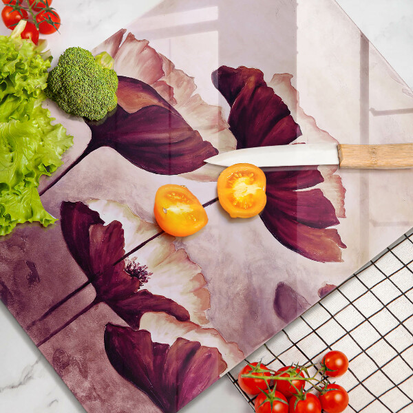 Protection plaque induction Peinture de fleurs