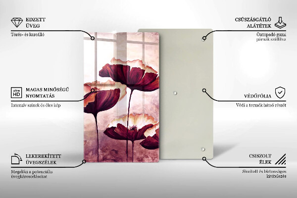 Protection plaque induction Peinture de fleurs