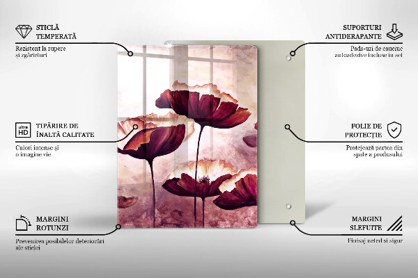 Protection plaque induction Peinture de fleurs