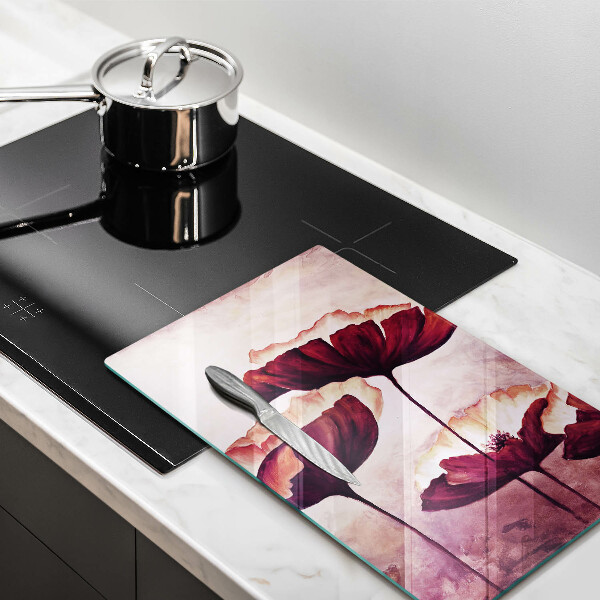 Protection plaque induction Peinture de fleurs