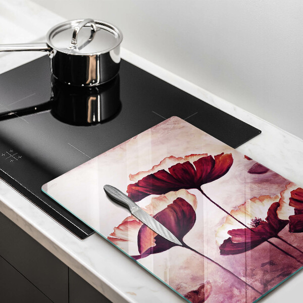 Protection plaque induction Peinture de fleurs