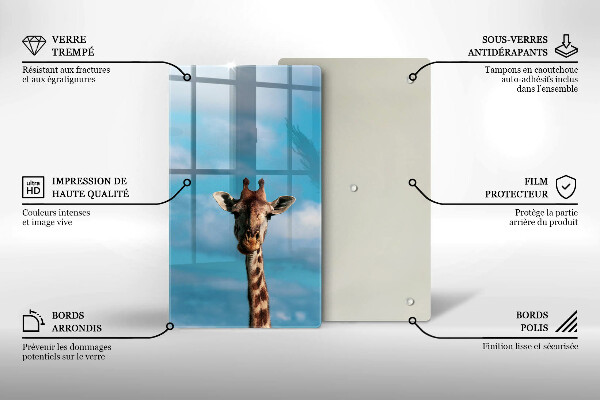 Protection plaque induction Girafe et ciel