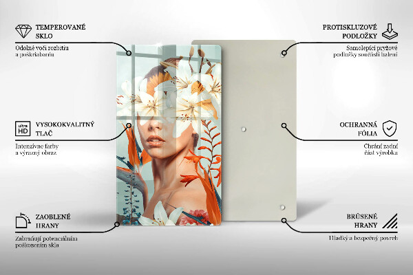 Protection plaque induction Femme en fleurs