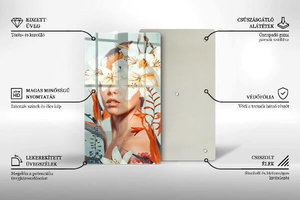 Protection plaque induction Femme en fleurs