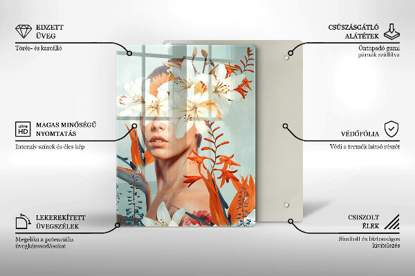 Protection plaque induction Femme en fleurs