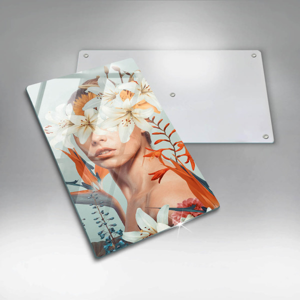 Protection plaque induction Femme en fleurs