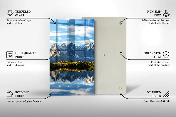 Protection plaque induction Paysage de montagne