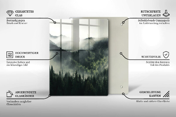 Protection plaque induction Paysage de forêt et de brouillard