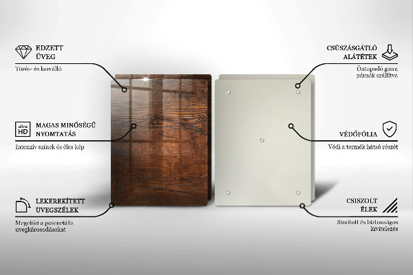 Cache plaque de cuisson Planche de bois foncé