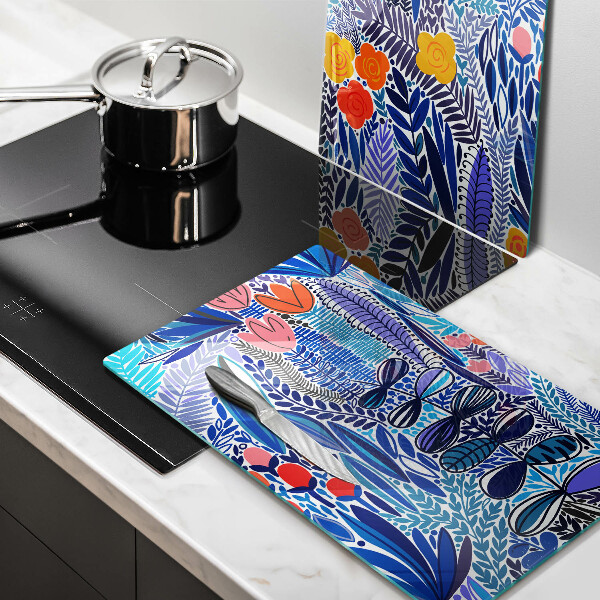 Cache plaque de cuisson Prairie peinte