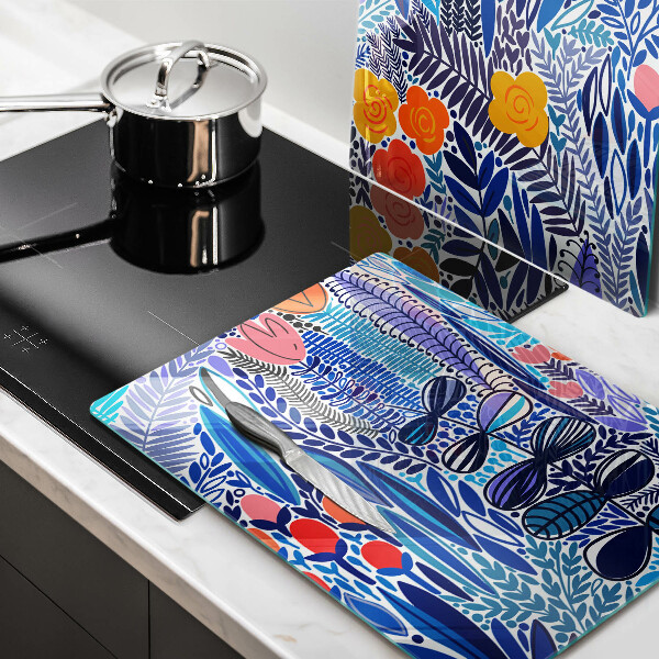 Cache plaque de cuisson Prairie peinte