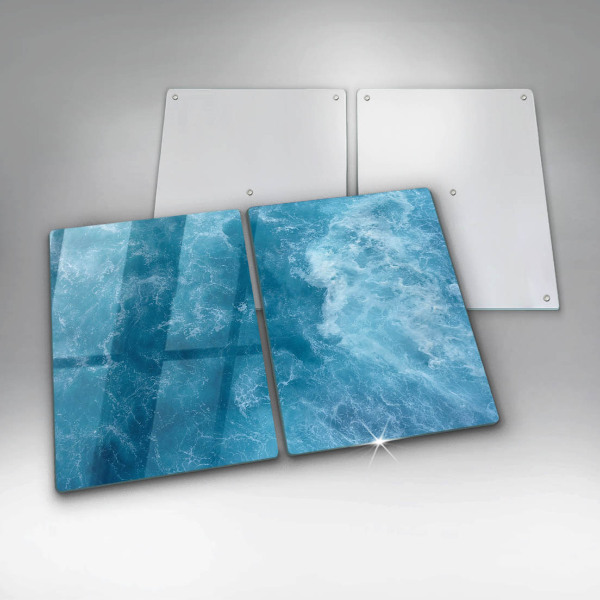 Cache plaque de cuisson L'eau bleue