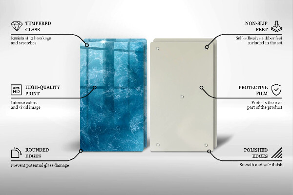 Cache plaque de cuisson L'eau bleue