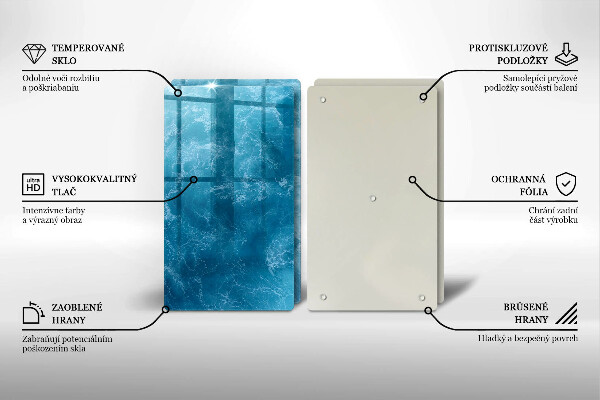 Cache plaque de cuisson L'eau bleue