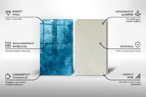 Cache plaque de cuisson L'eau bleue
