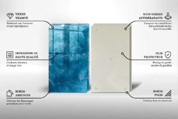 Cache plaque de cuisson L'eau bleue