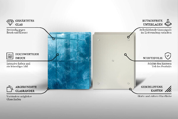 Cache plaque de cuisson L'eau bleue