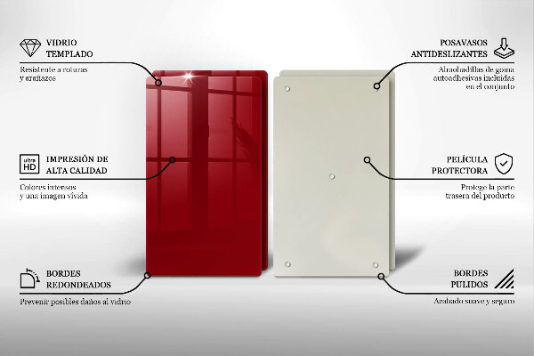 Protection plaque induction couleur rouge