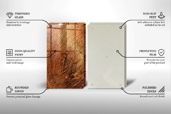 Cache plaque de cuisson Grain de bois de l'arbre