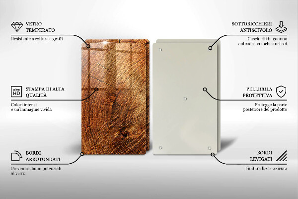 Cache plaque de cuisson Grain de bois de l'arbre