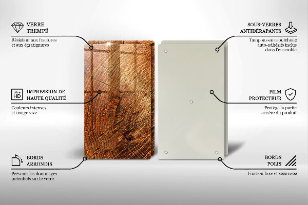 Cache plaque de cuisson Grain de bois de l'arbre