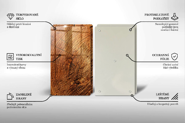 Cache plaque de cuisson Grain de bois de l'arbre