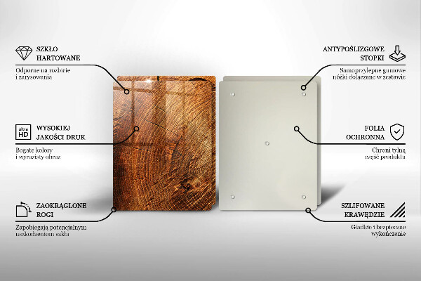 Cache plaque de cuisson Grain de bois de l'arbre