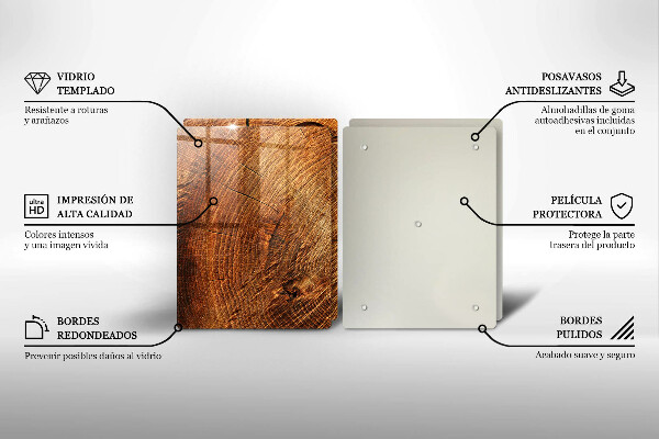 Cache plaque de cuisson Grain de bois de l'arbre