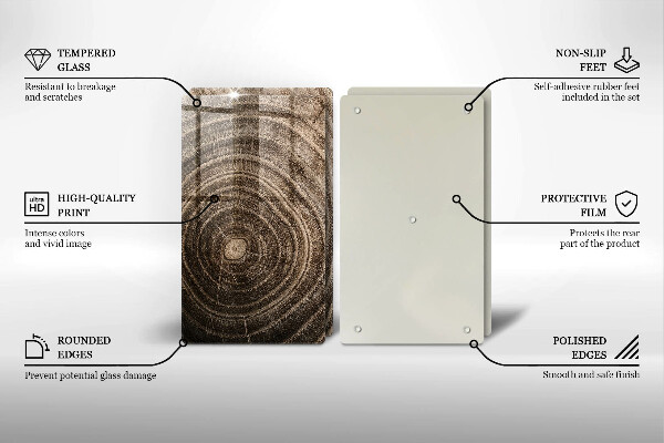 Cache plaque de cuisson Anneaux en bois