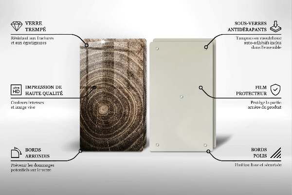 Cache plaque de cuisson Anneaux en bois