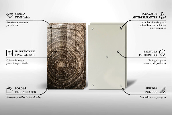 Cache plaque de cuisson Anneaux en bois