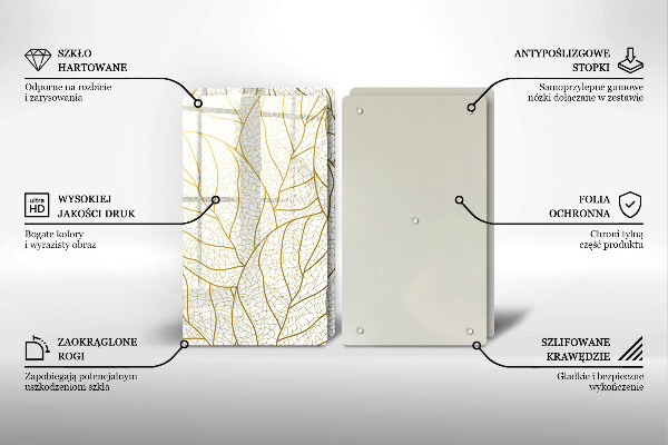 Cache plaque de cuisson Modèle de feuilles de dessin au trait