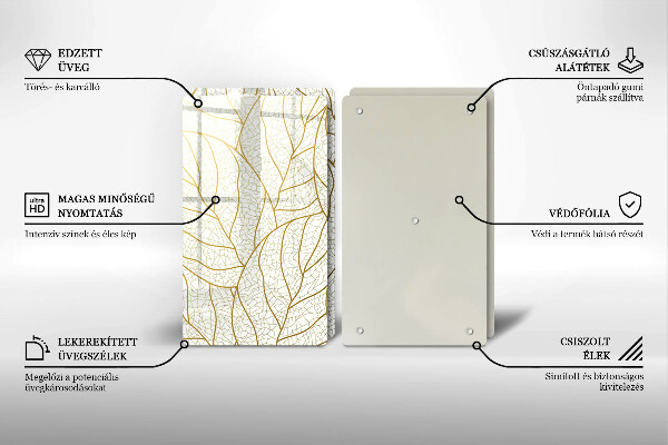 Cache plaque de cuisson Modèle de feuilles de dessin au trait