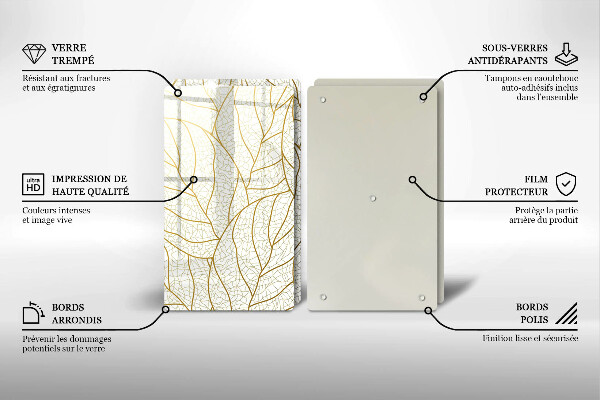 Cache plaque de cuisson Modèle de feuilles de dessin au trait